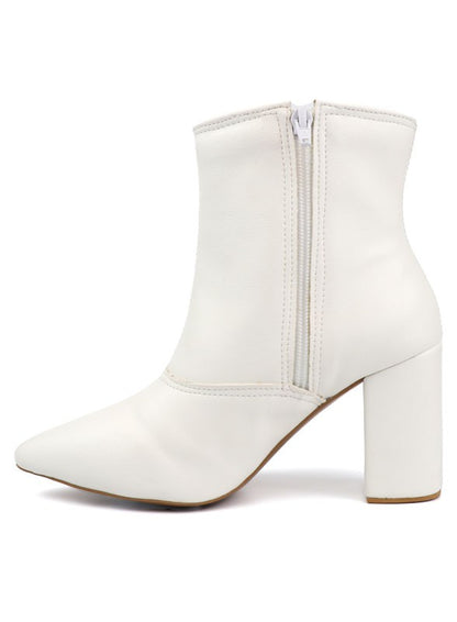 Pointed Toe Bootie with a Block Heel