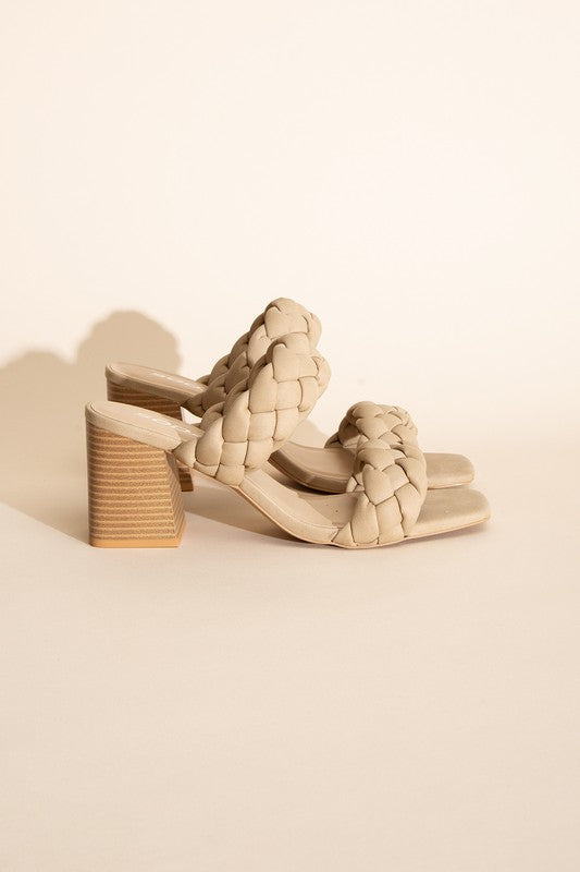 BUGGY-S Braided Stras Mule Heels