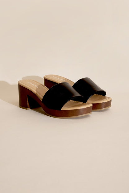 LAUREN-1 Slide Mule Heels